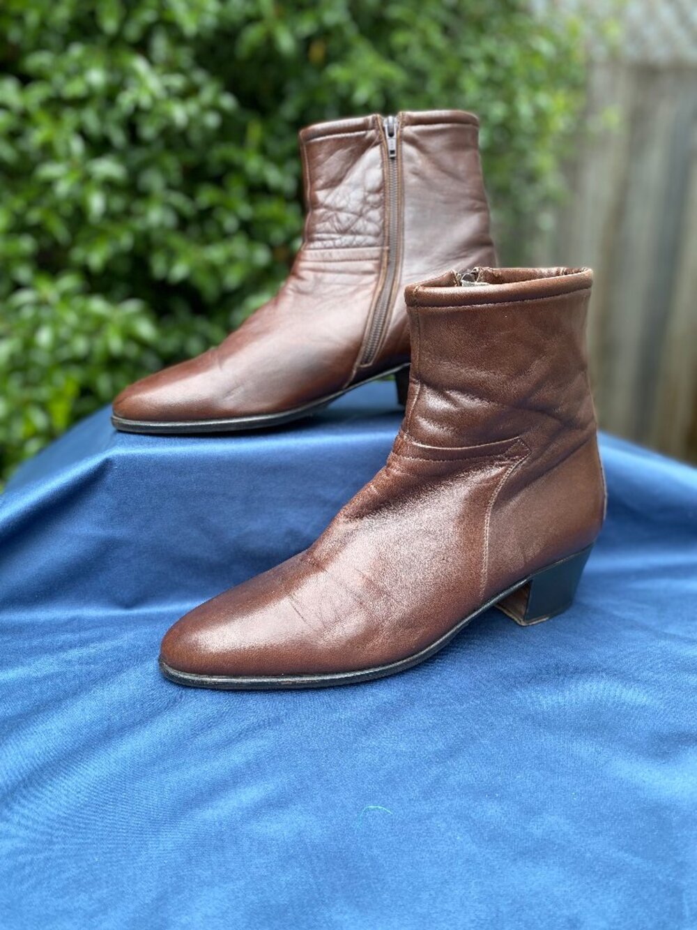 Mastroianni Italian brown leather men's boots booties size 9